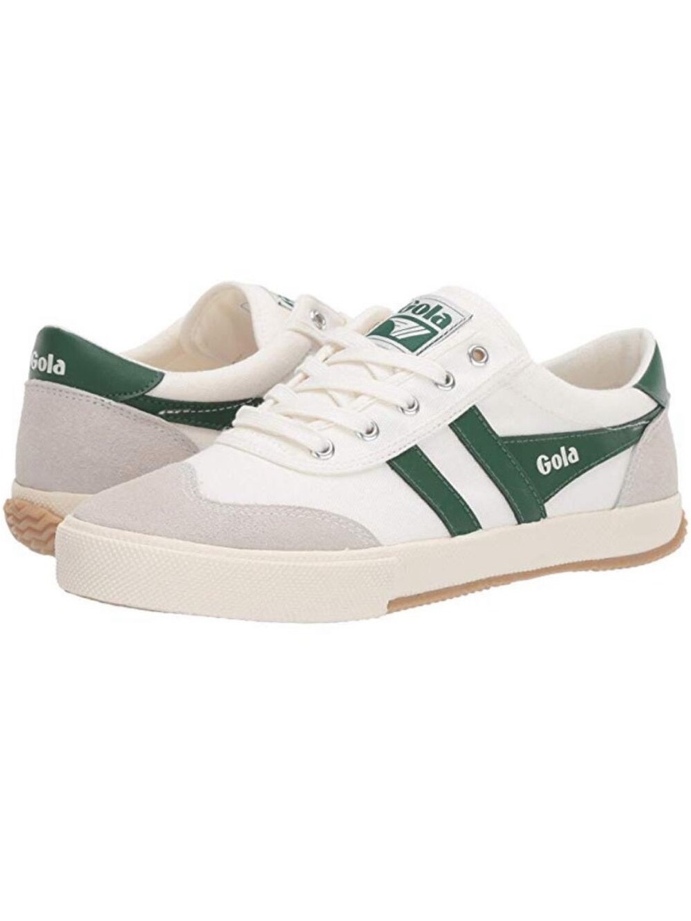 Gola Womens Badminton
Sneakers EU 38 US 7 White Green Canvas Suede EUC